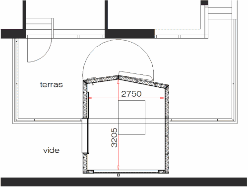 plattegrond van het huisje