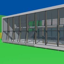 een grote kastwand omhuld de trappen