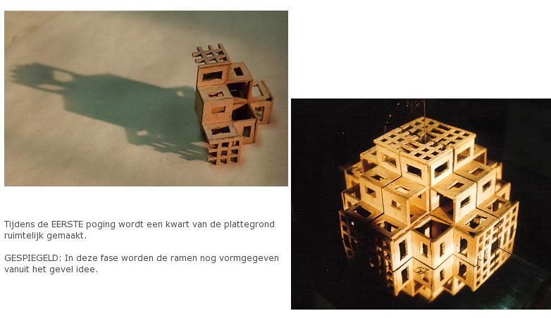 Tijdens de eerste poging wordt een kwart van de plattegrond ruimtelijk gemaakt